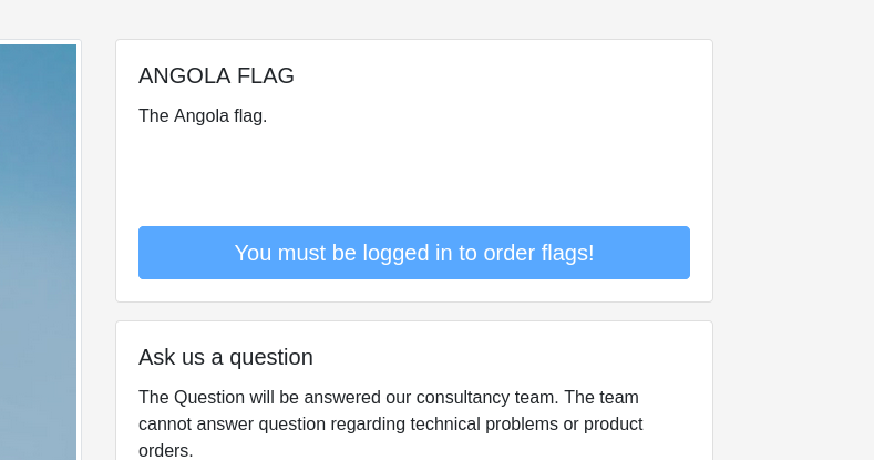 flag order form with dissabled button